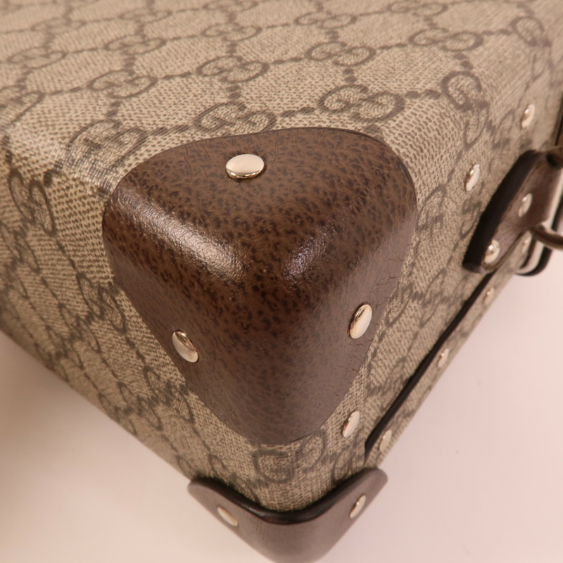 GUCCI 塗層帆布Globe Trotter GG Beauty Case手挽肩背兩用袋-15