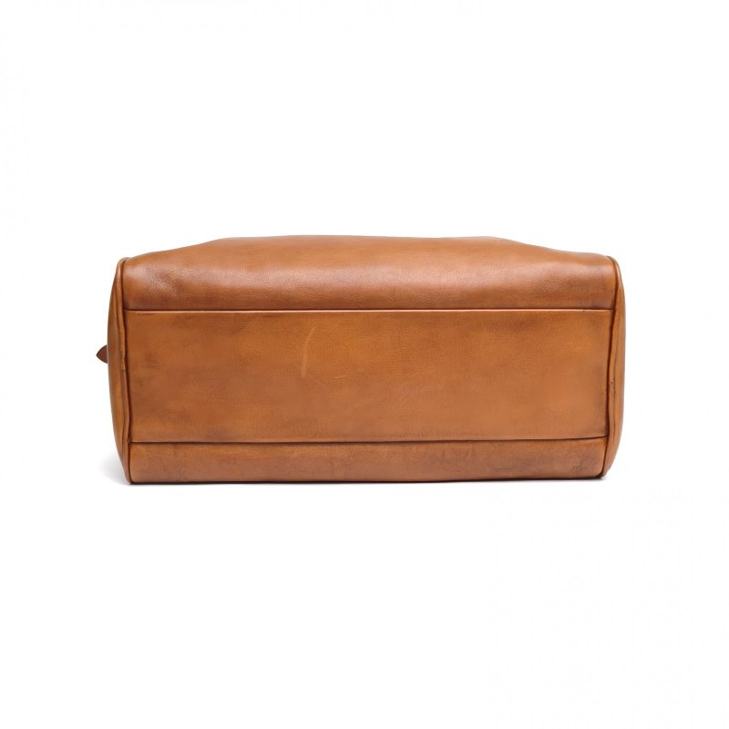 MIU MIU 棕色牛皮金扣bauletto保齡球公事包肩背包-4