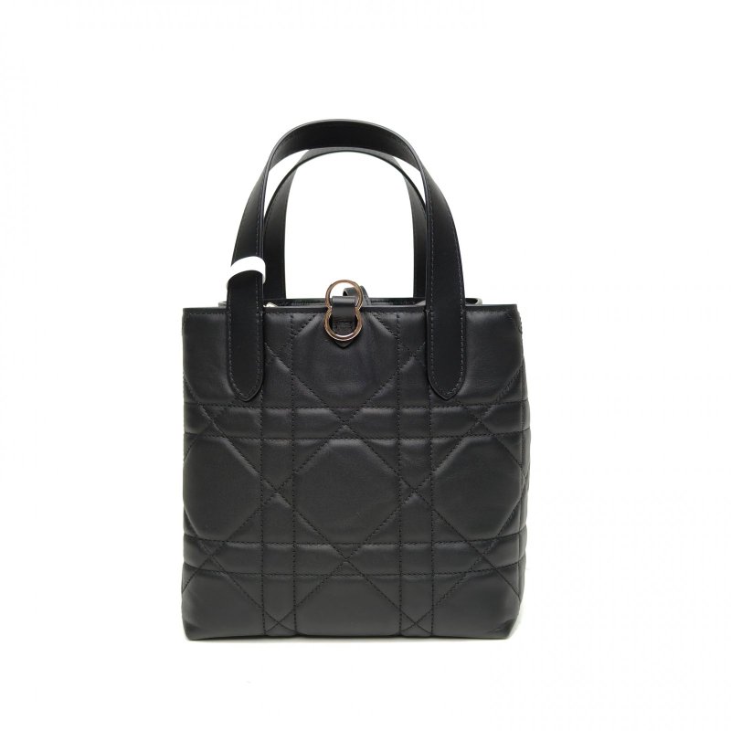 DIOR Toujours豎版小號16黑色牛皮金扣肩背包-2