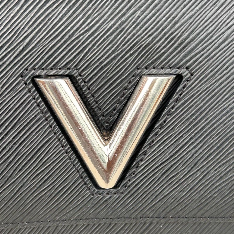 芯片款 路易威登/Louis Vuitton 中號黑色水波紋Twist 鏈條包-4
