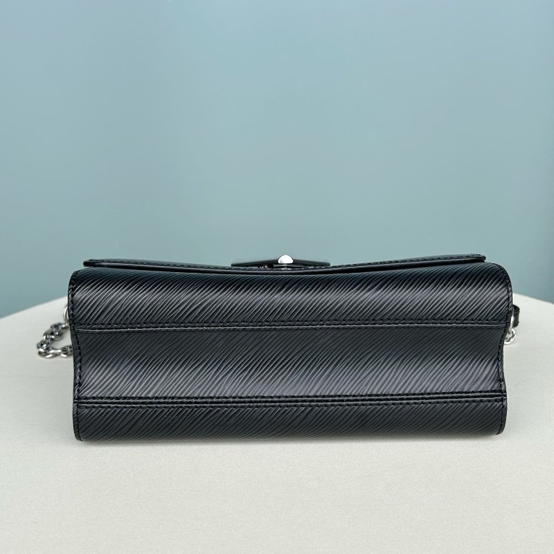 芯片款 路易威登/Louis Vuitton 中號黑色水波紋Twist 鏈條包-8
