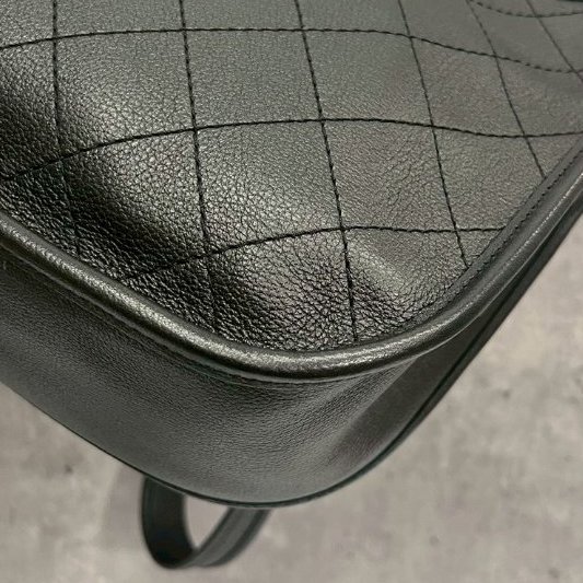 Chanel hobo黑銀牛-9