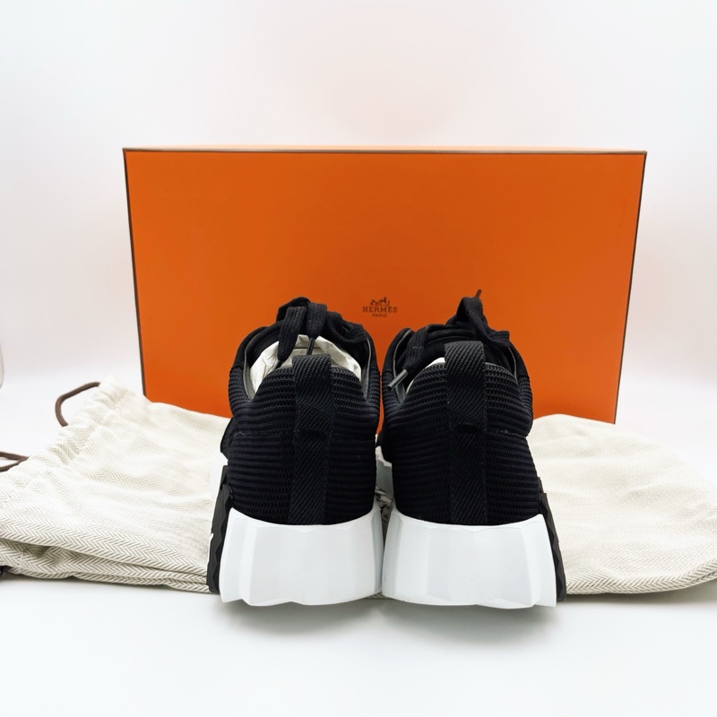 Hermes愛馬仕 bouncing黑白運動鞋 37碼  附件塵袋+盒-2