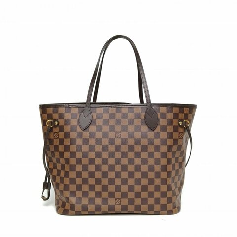 LOUIS VUITTON Neverfull中號31棕色棋盤格PVC金扣2019肩背包
