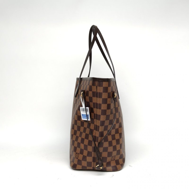 LOUIS VUITTON Neverfull中號31棕色棋盤格PVC金扣2019肩背包-3