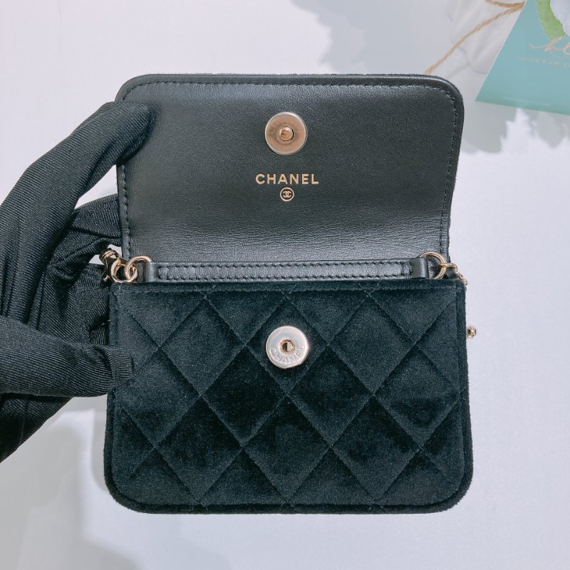 TW4823	Chanel 香奈兒經典翻蓋式連水晶球鍊帶包包 Jeweled Pearl Crush Chain Bag Black x GHW-13