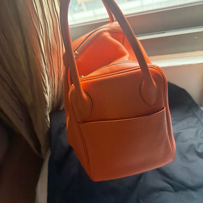 Hermes Lindy 30金扣經典愛馬仕橘 框O-1