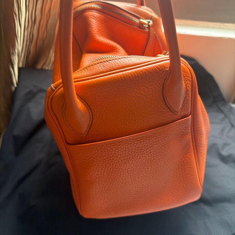 Hermes Lindy 30金扣經典愛馬仕橘 框O-2