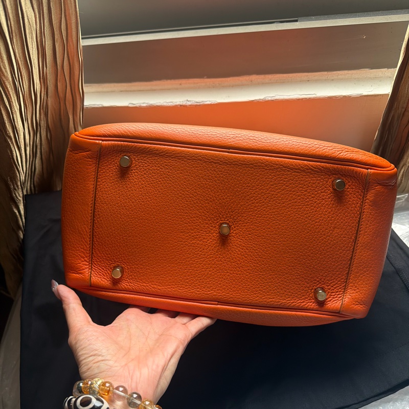 Hermes Lindy 30金扣經典愛馬仕橘 框O-3
