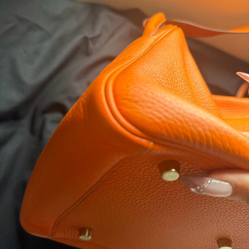 Hermes Lindy 30金扣經典愛馬仕橘 框O-8