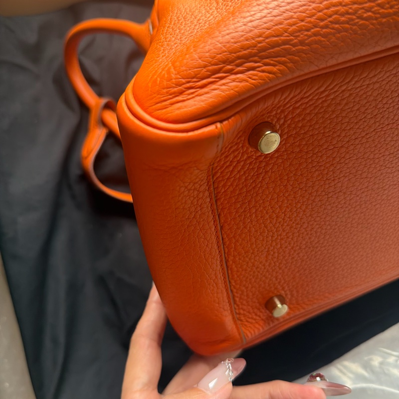 Hermes Lindy 30金扣經典愛馬仕橘 框O-10