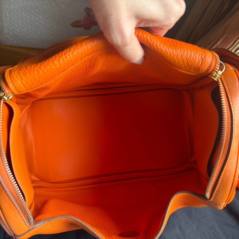 Hermes Lindy 30金扣經典愛馬仕橘 框O-11