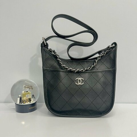 Chanel hobo黑銀牛
