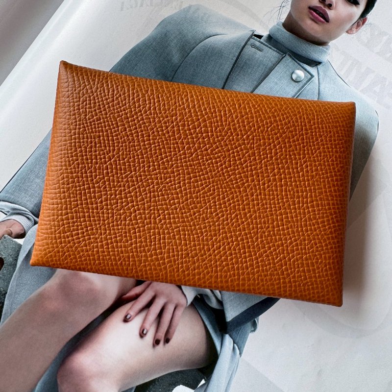 💫全新閒置💫Hermes 金棕色calvi 卡包-0