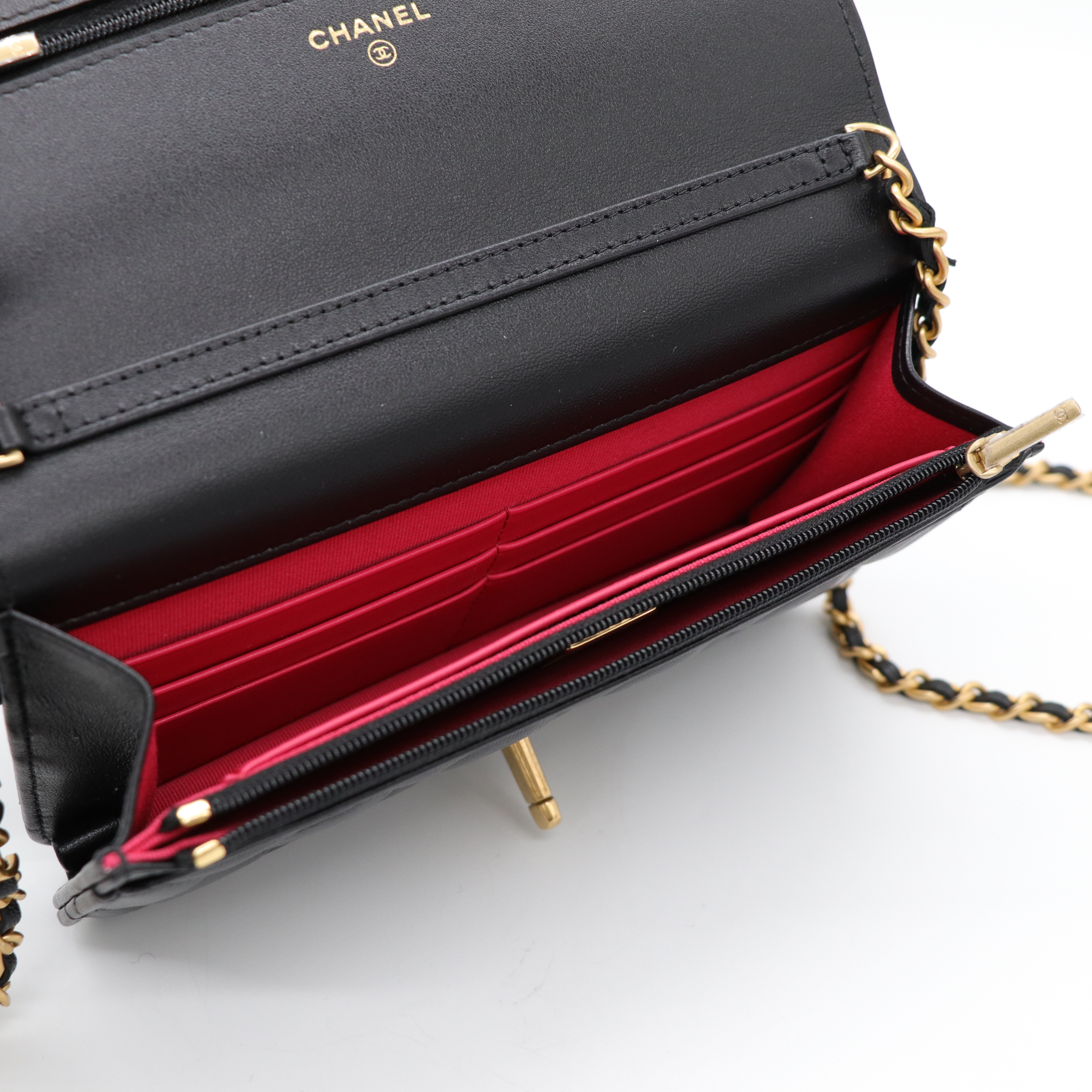 Chanel香奈兒 愛心琺瑯 小羊皮 woc 斜背包-7