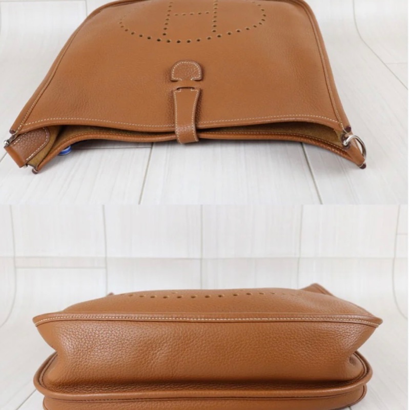 「JL精品代購」9新 Hermes 愛馬仕 evelyne 33棕銀-4