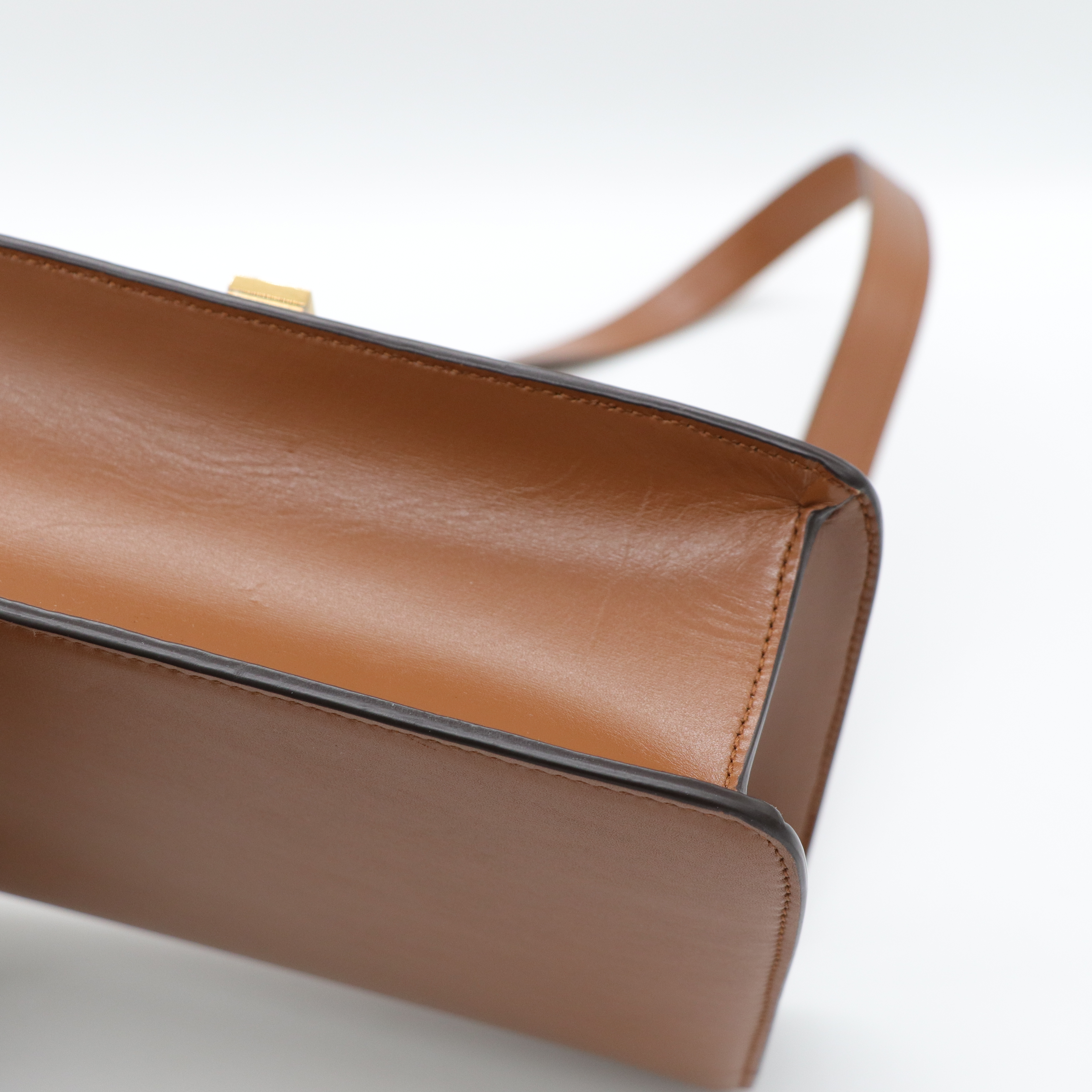 Saint Laurent 聖羅蘭 Carre 牛皮 金釦 焦糖色 肩背袋-7