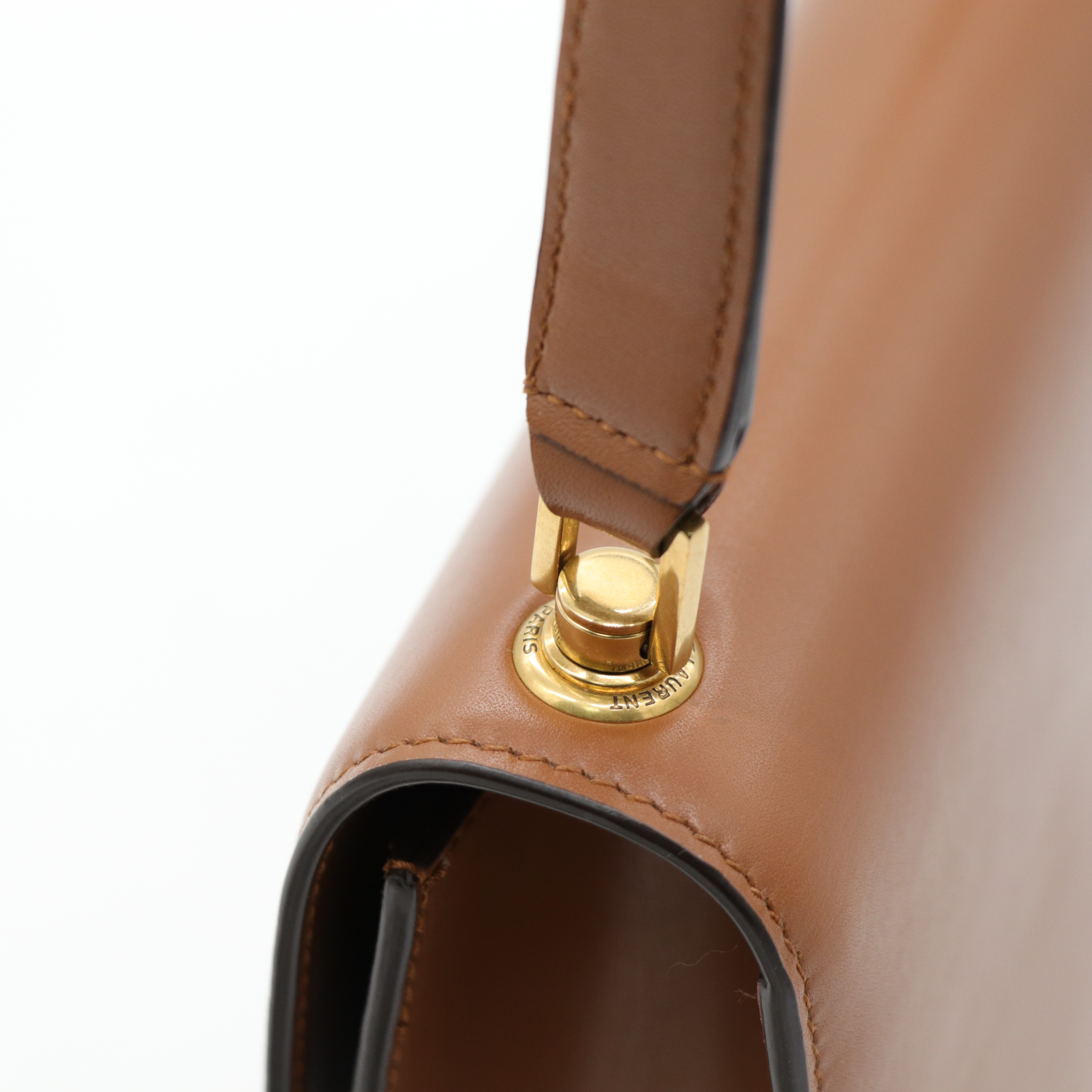 Saint Laurent 聖羅蘭 Carre 牛皮 金釦 焦糖色 肩背袋-9