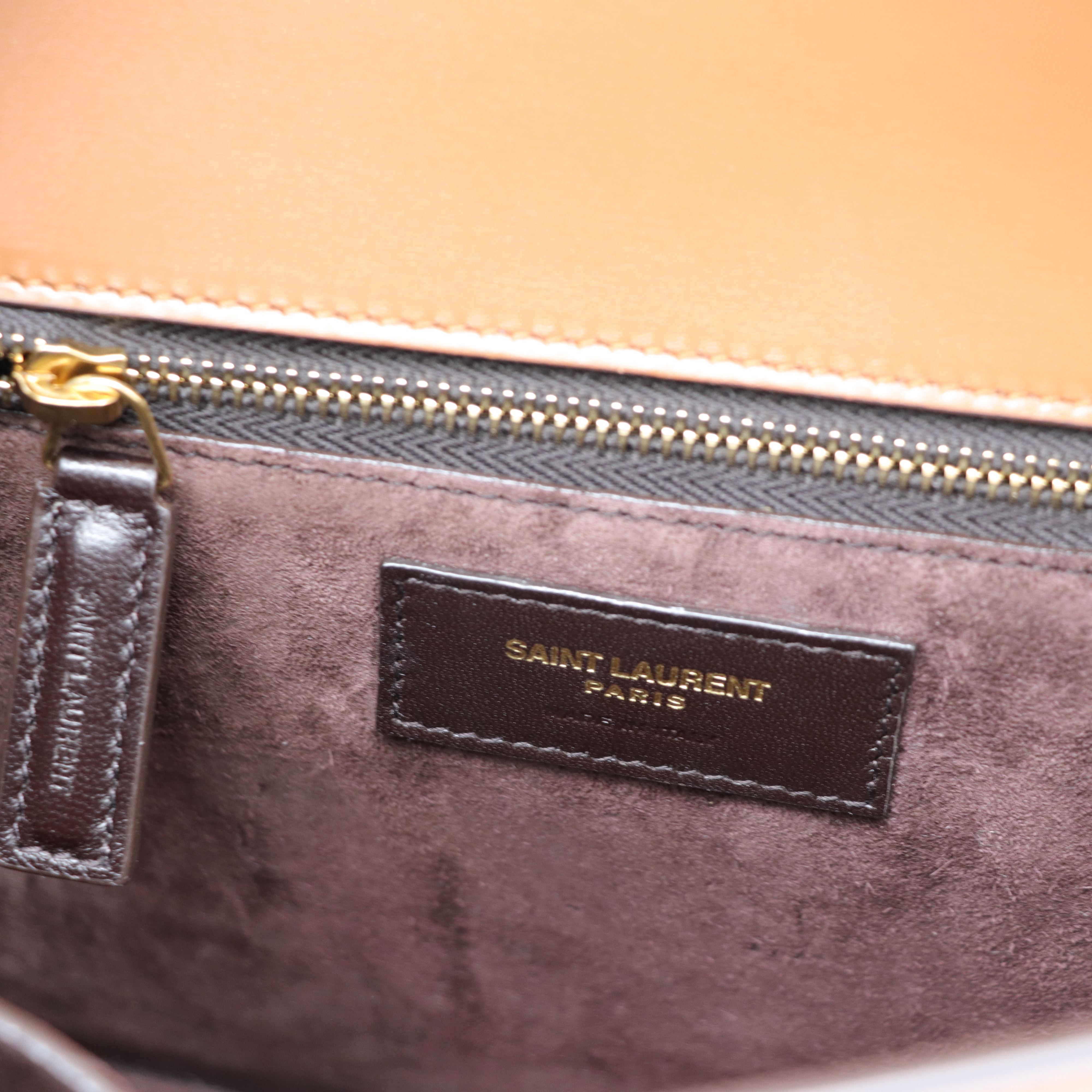 Saint Laurent 聖羅蘭 Carre 牛皮 金釦 焦糖色 肩背袋-13