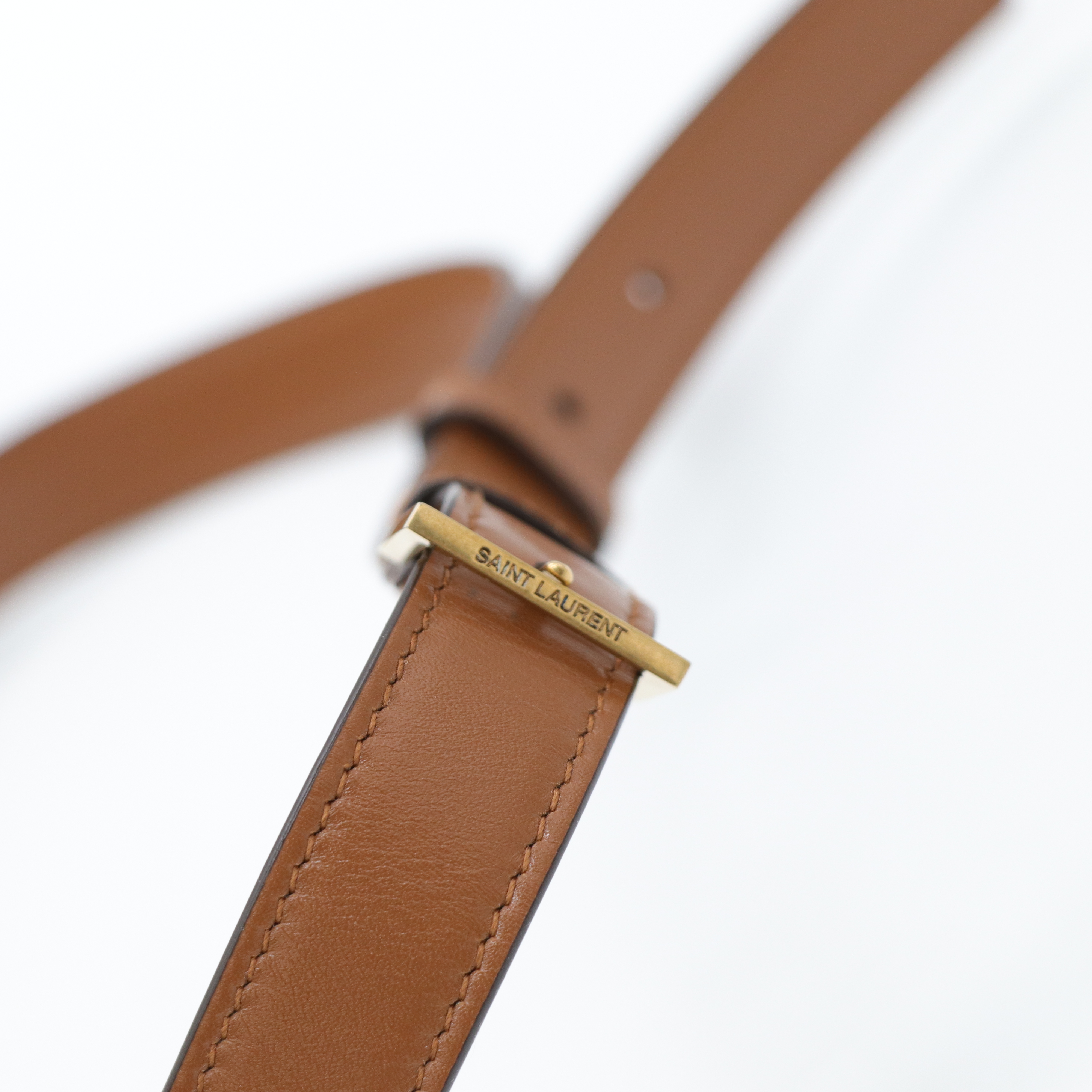 Saint Laurent 聖羅蘭 Carre 牛皮 金釦 焦糖色 肩背袋-15