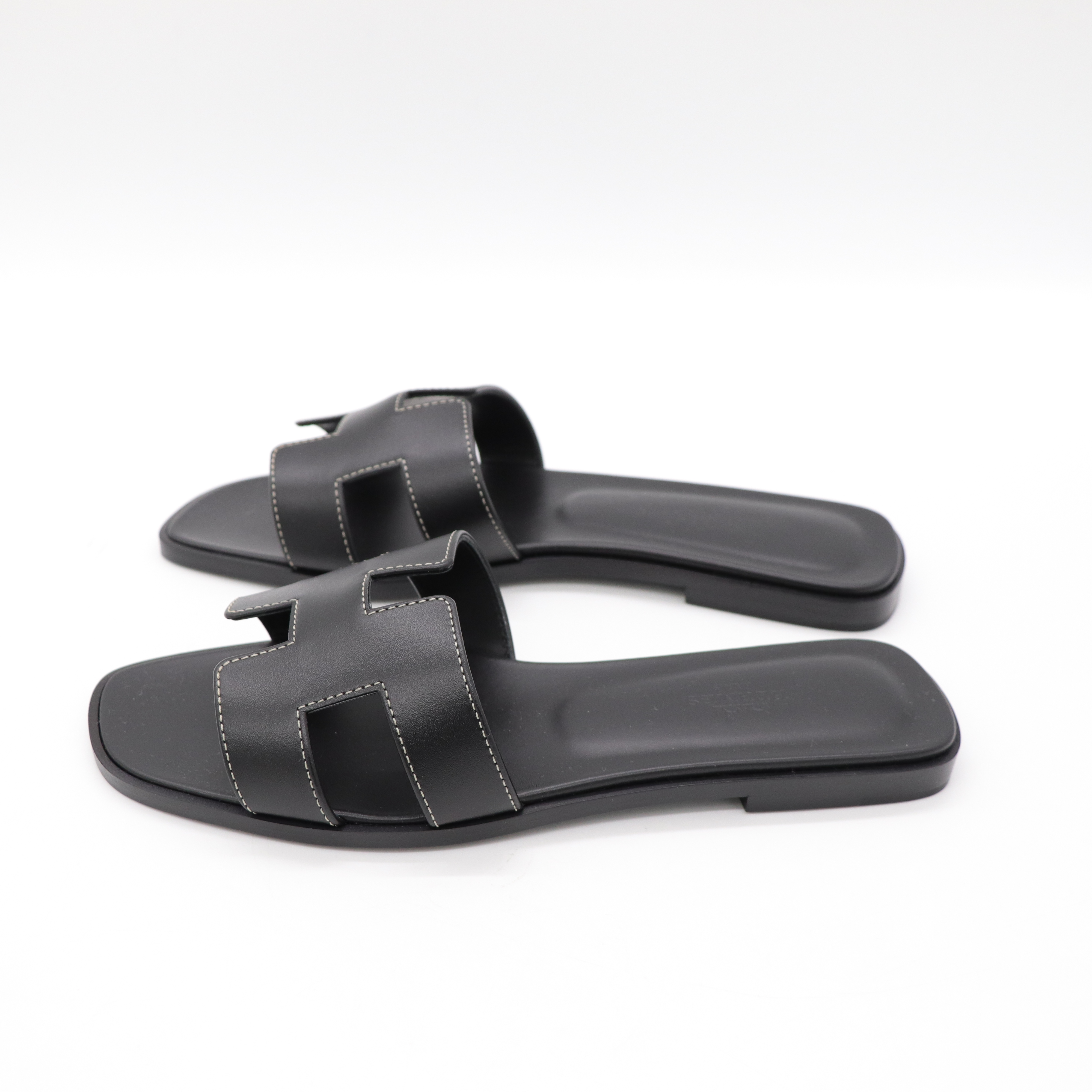 Hermès 愛馬仕 H涼鞋 拖鞋 黑色 牛皮 38-4
