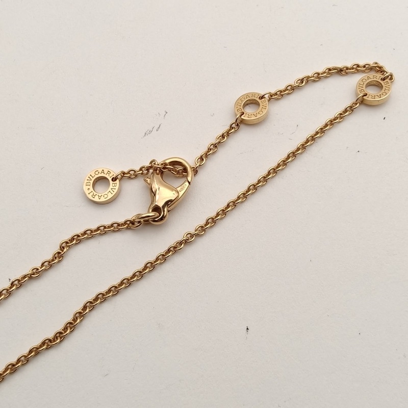 BVLGARI B.ZERO1彈簧項鏈三環扣18K玫瑰金/白陶瓷-3