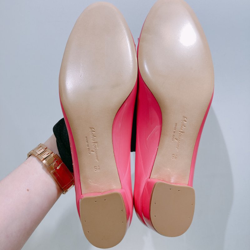 TW4825	Salvatore Ferragamo 菲拉格慕經典蝴蝶結小高跟鞋 Vara Bow Detailed Pumps Hot Pink Size 6.5-9