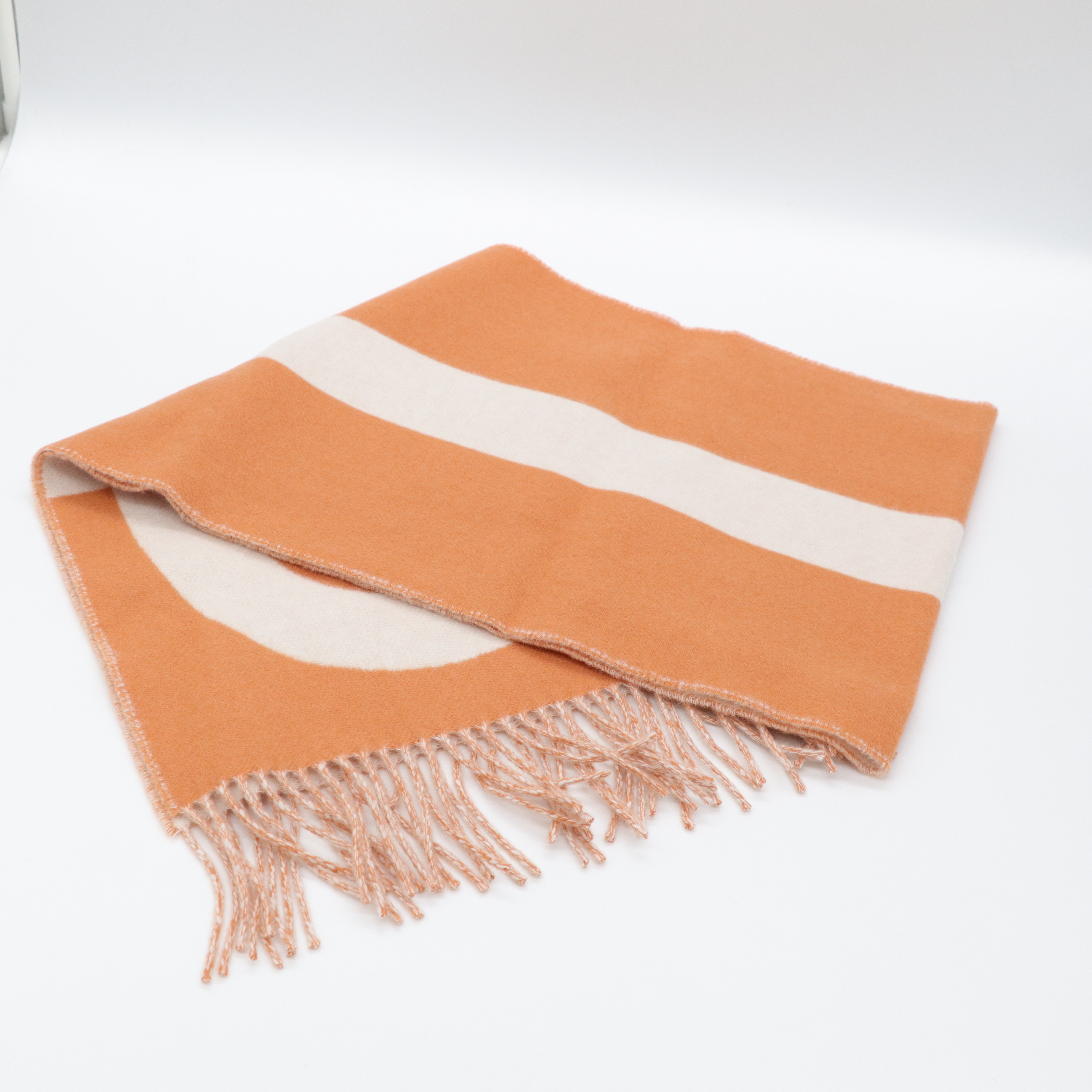 Hermès 愛馬仕 羊毛 雙面 流蘇 圍巾-3