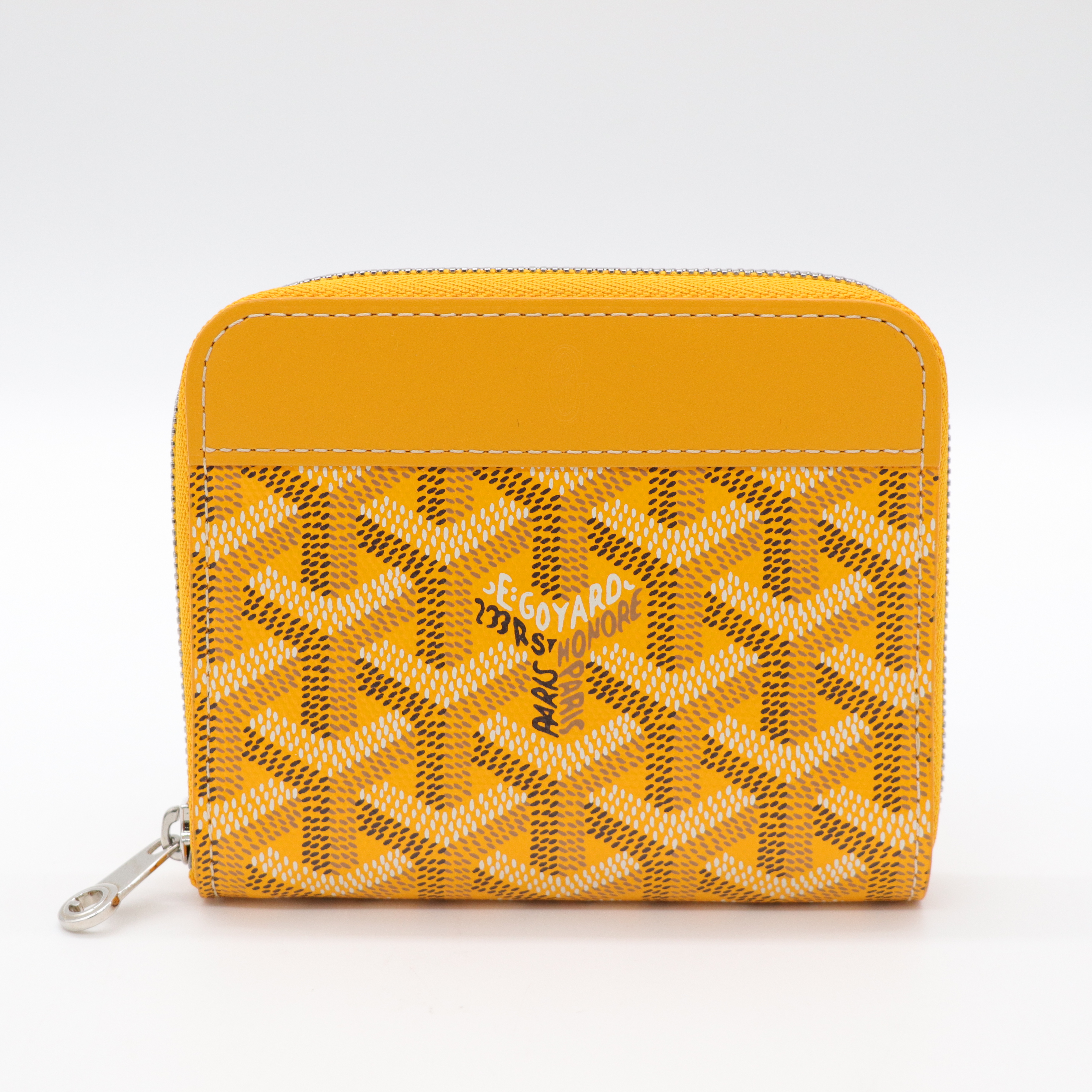 Goyard 戈雅 黃色 經典花紋 拉鏈錢包 卡包-1