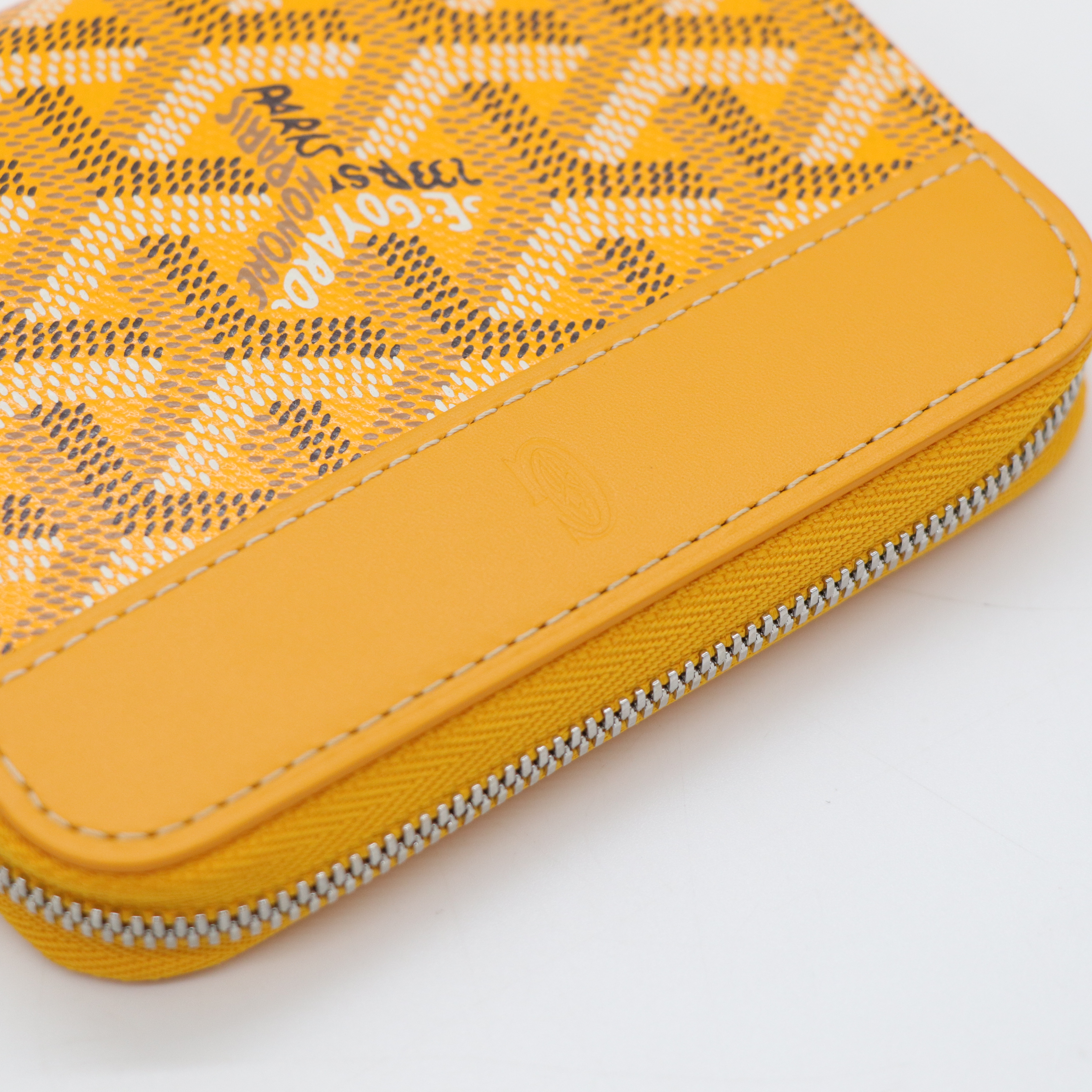 Goyard 戈雅 黃色 經典花紋 拉鏈錢包 卡包-5