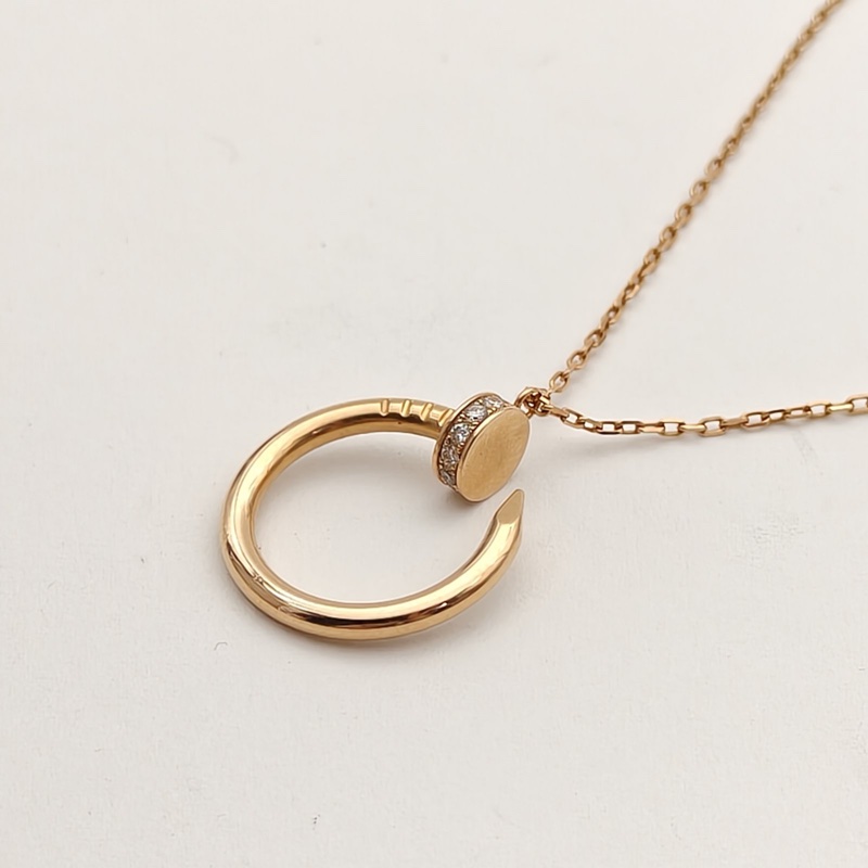 CARTIER JUSTEUNCLOU鑲嵌鑽石滿鑽釘子項鏈18K玫瑰金/鑽石-2