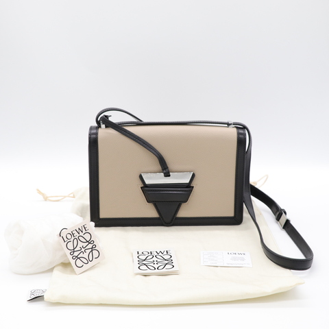 Loewe 羅威 Barcelona 卡其色 黑色 肩背包