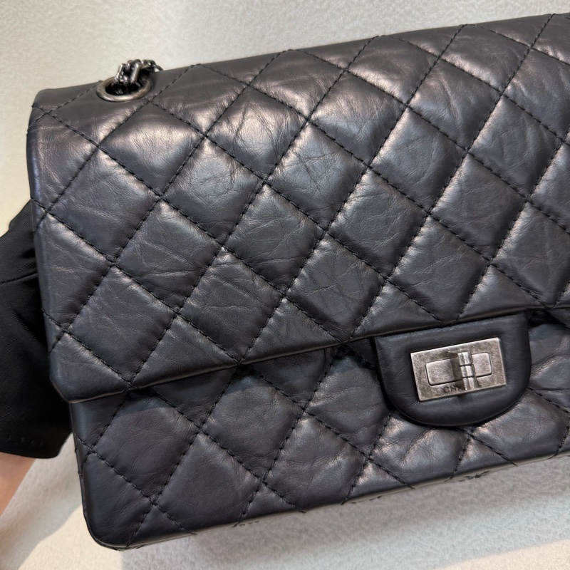 CHANEL 2.55 黑銀色做舊 28 IA446-2