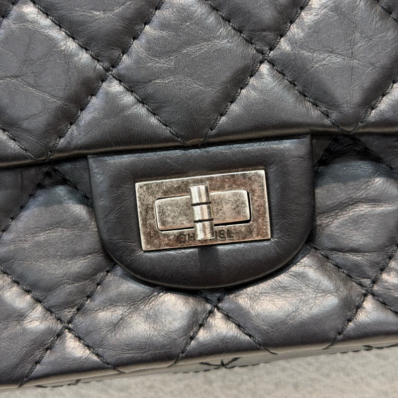 CHANEL 2.55 黑銀色做舊 28 IA446-23
