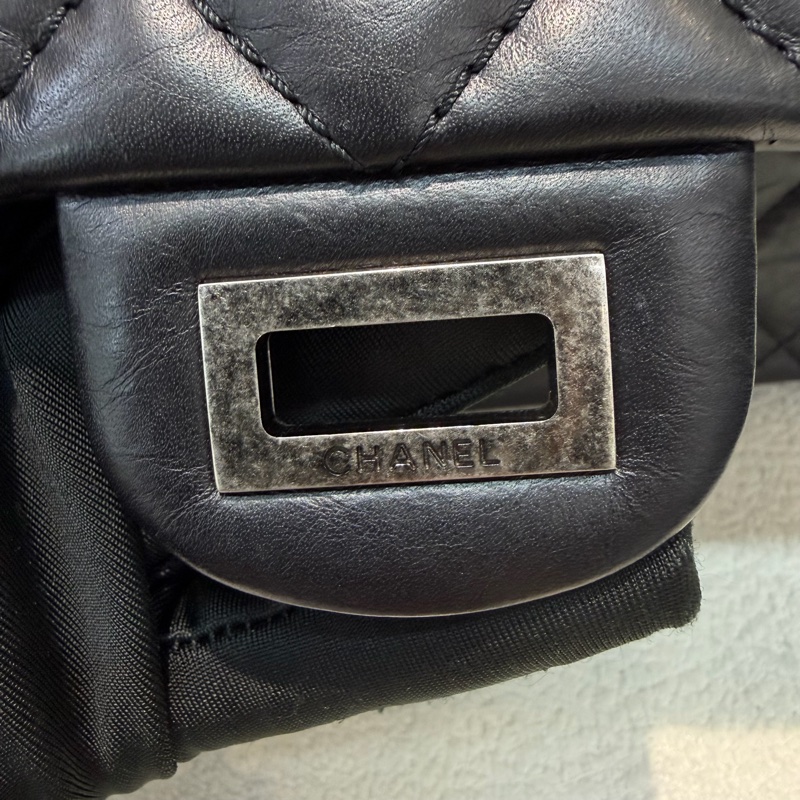 CHANEL 2.55 黑銀色做舊 28 IA446-24
