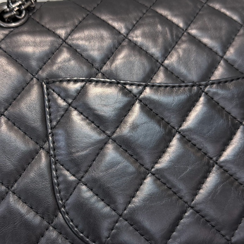 CHANEL 2.55 黑銀色做舊 28 IA446-32