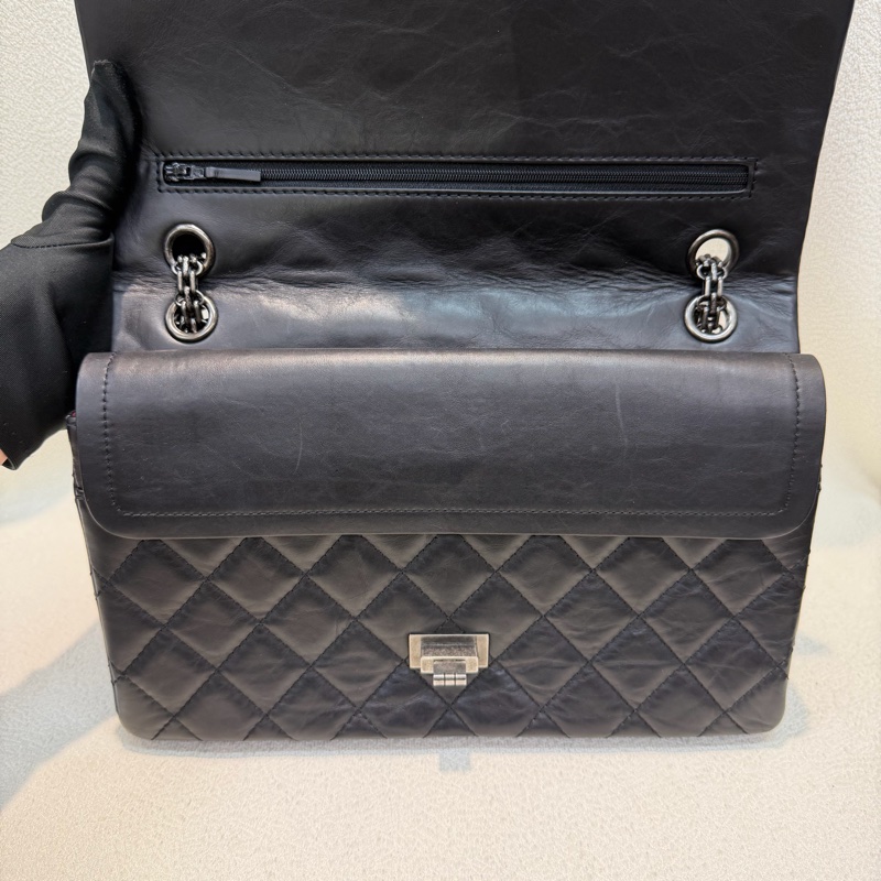 CHANEL 2.55 黑銀色做舊 28 IA446-36