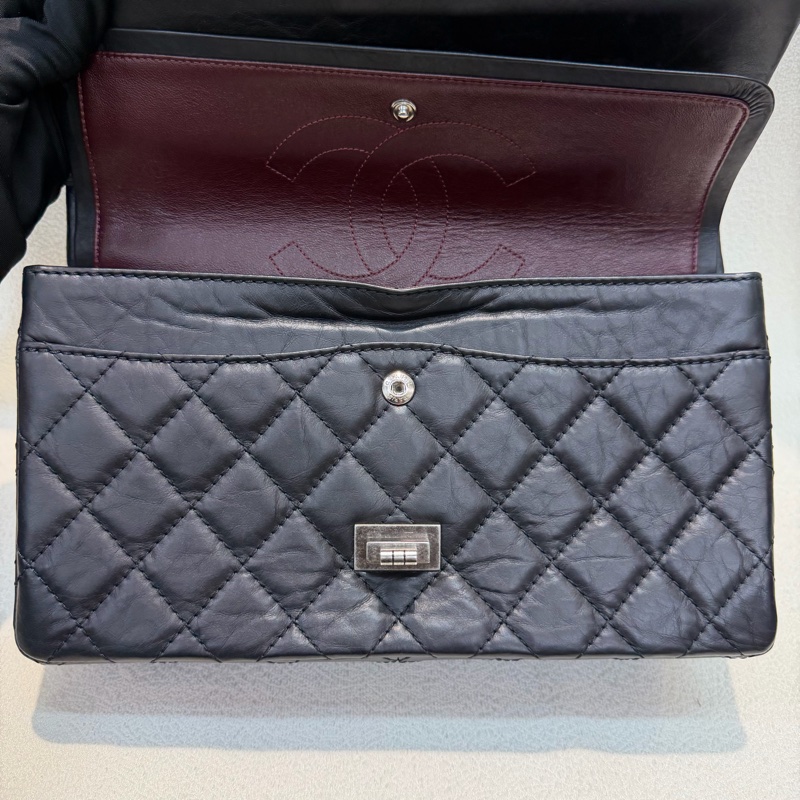 CHANEL 2.55 黑銀色做舊 28 IA446-38