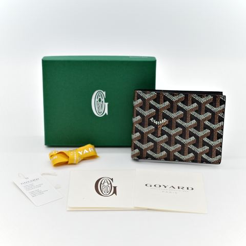 Goyard 戈雅 牛皮 黑色 對開短夾