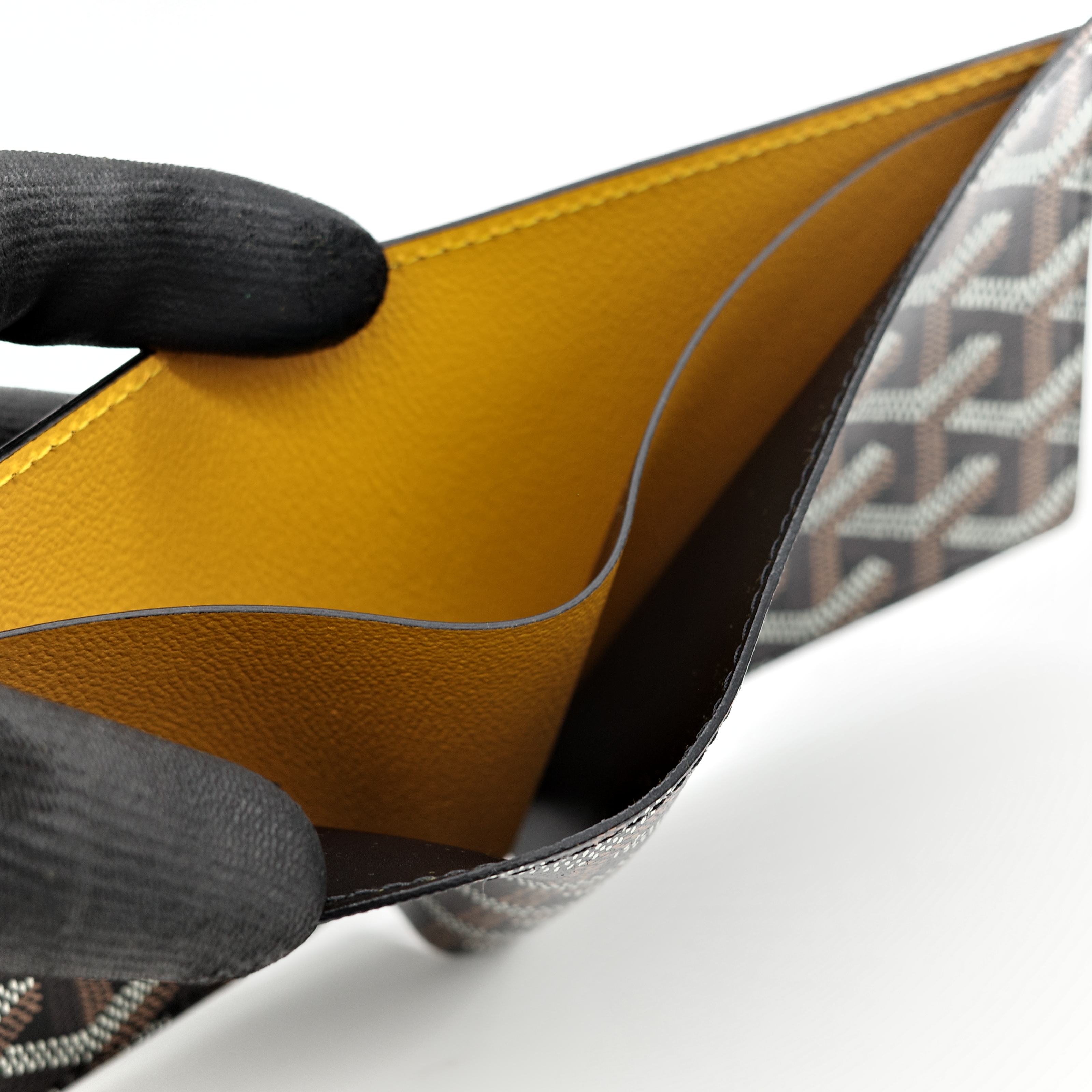 Goyard 戈雅 牛皮 黑色 對開短夾-4