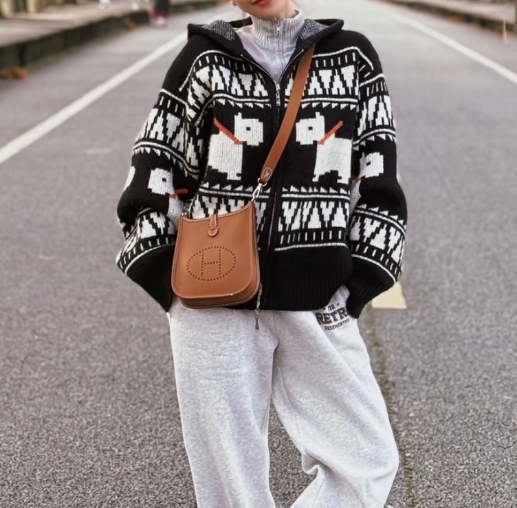 「JL精品代購」9新 Hermes 愛馬仕 mini evelyne 棕銀-1