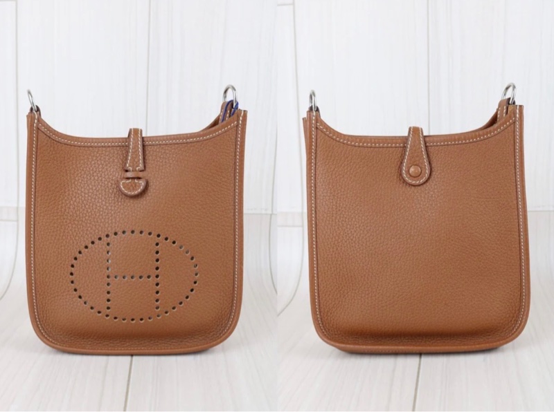 「JL精品代購」9新 Hermes 愛馬仕 mini evelyne 棕銀-2