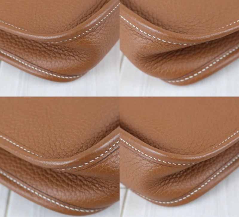 「JL精品代購」9新 Hermes 愛馬仕 mini evelyne 棕銀-7