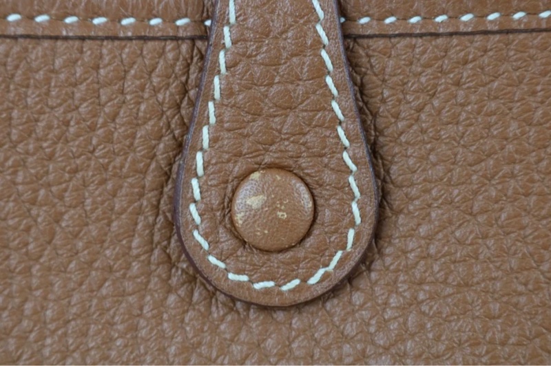 「JL精品代購」9新 Hermes 愛馬仕 mini evelyne 棕銀-10