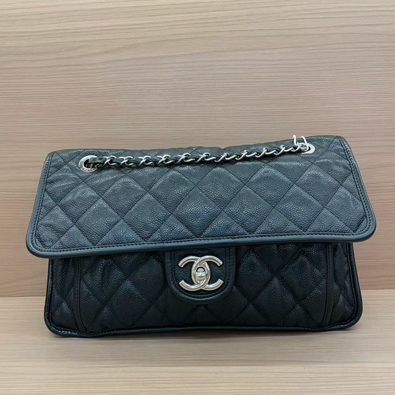 NO:D4 Chanel香奈兒 机场包黑色 荔枝皮 2013年 尺寸30*6*20 可單肩斜挎 無附件-0