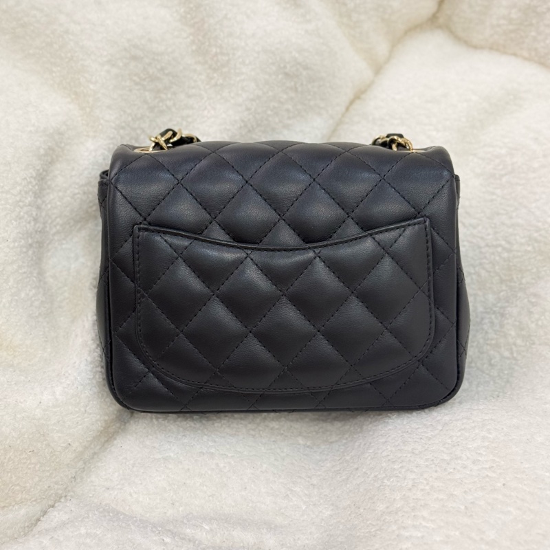 (Momo購證🈵全配）全新Chanel 方胖子 黑色 淡金釦✨最新晶片款-1