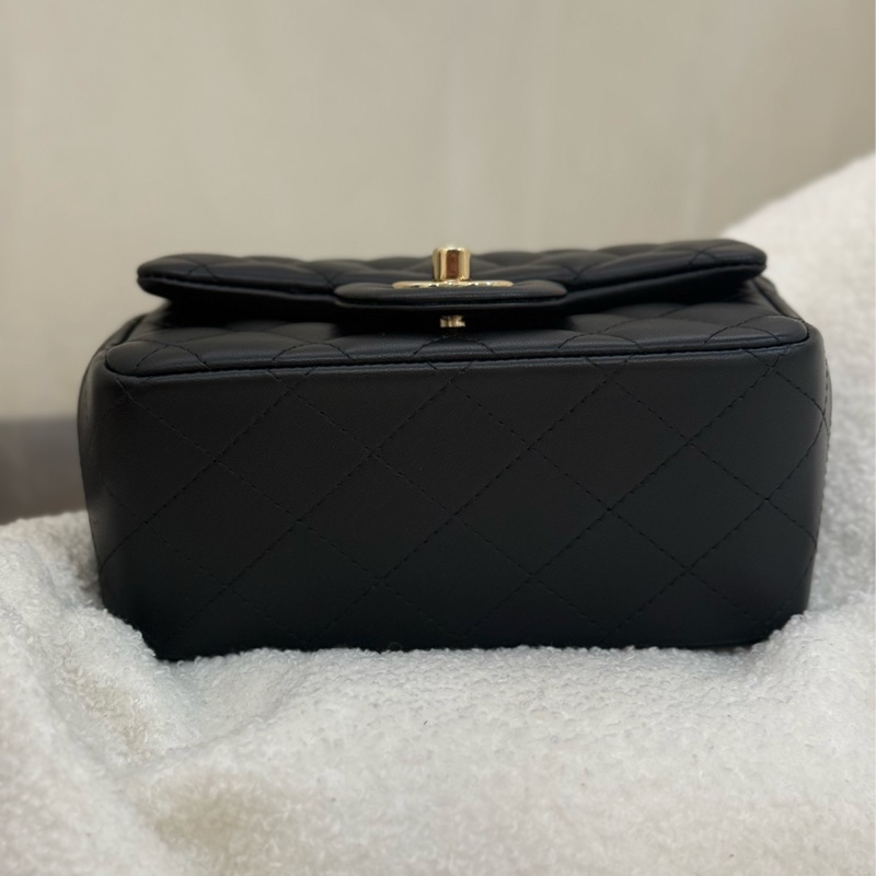 (Momo購證🈵全配）全新Chanel 方胖子 黑色 淡金釦✨最新晶片款-4