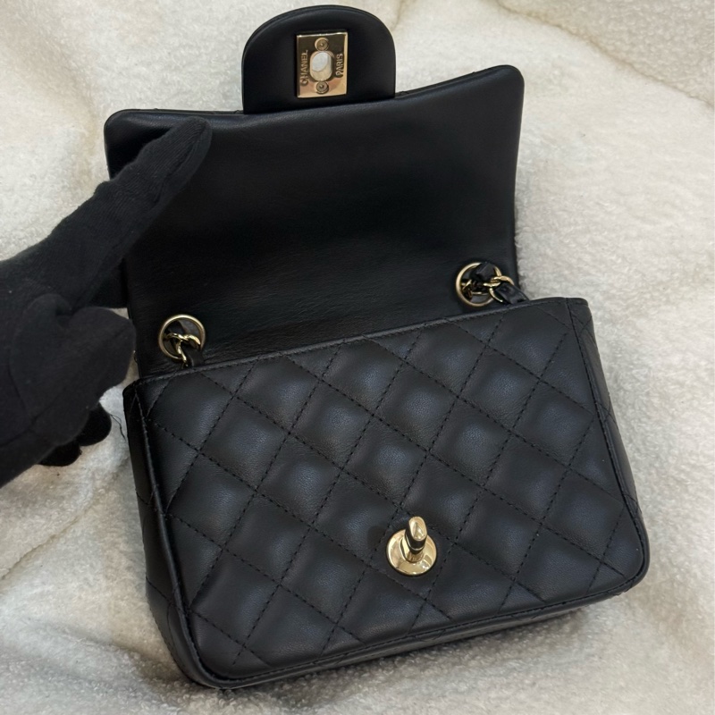 (Momo購證🈵全配）全新Chanel 方胖子 黑色 淡金釦✨最新晶片款-5