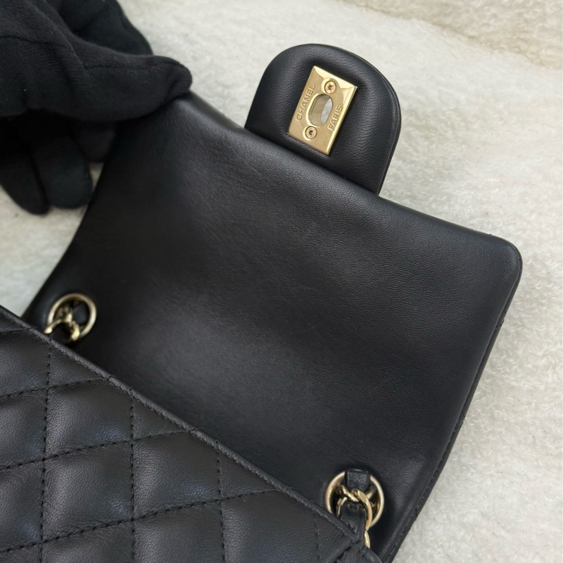 (Momo購證🈵全配）全新Chanel 方胖子 黑色 淡金釦✨最新晶片款-6