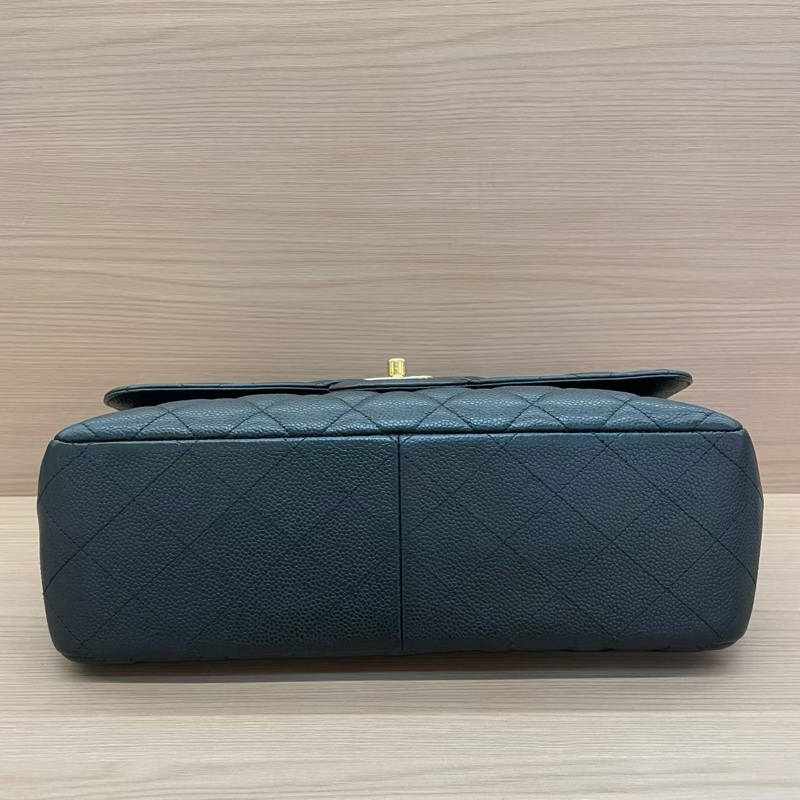 NO:D18 Chanel香奈兒 單肩斜挎鏈條包cf黑色 荔枝皮 大號 2012年 16開 無附件-5